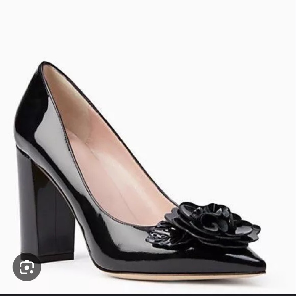 Kate Spade Black Heels with Floral Accent